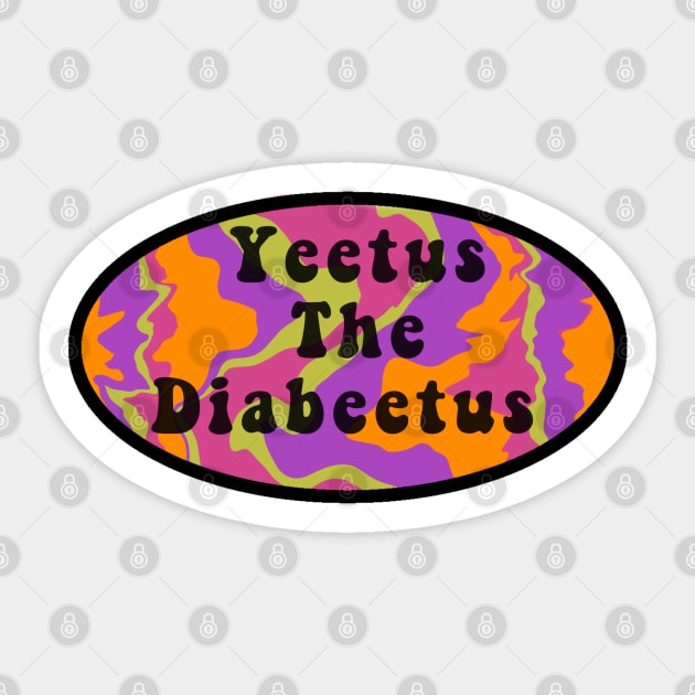 Yeetus the Diabeetus Retro Sticker by CatGirl101